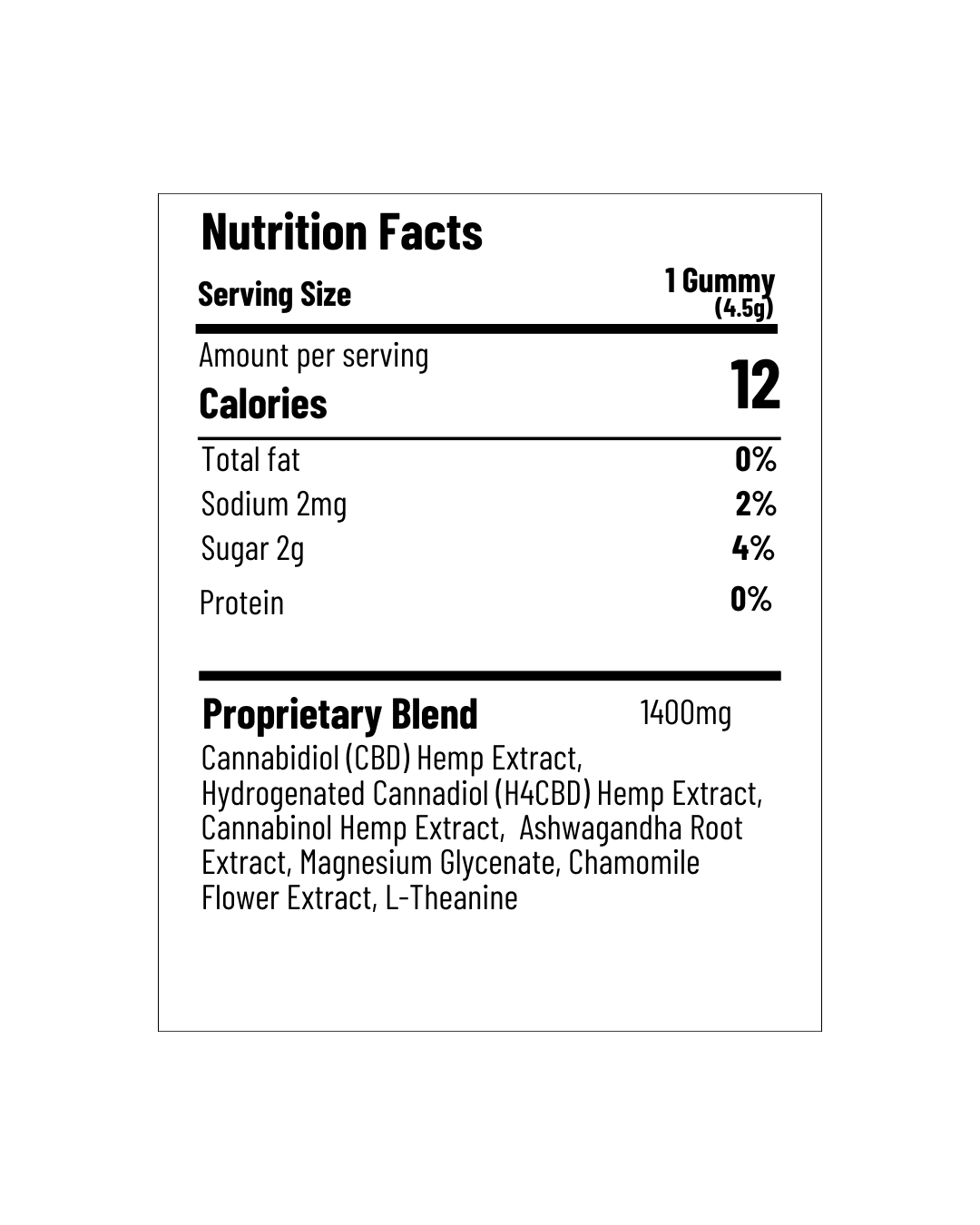 Ashwagandha CBD Gummies (30 pc.) Ingredients